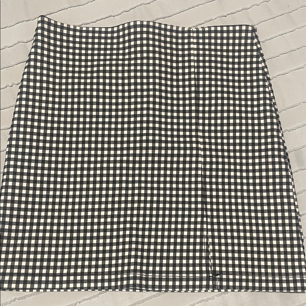 Shinestar Black and White Gingham Mini Skirt